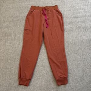 FIGS Zamora Jogger Scrub Pants Womens Sz Medium Orange Technical Collection